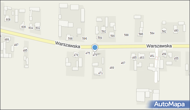 Koczargi Nowe, Warszawska, 473, mapa Koczargi Nowe