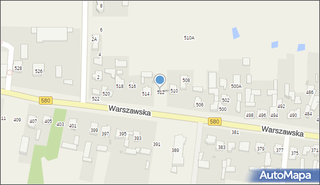 Koczargi Nowe, Warszawska, 512, mapa Koczargi Nowe