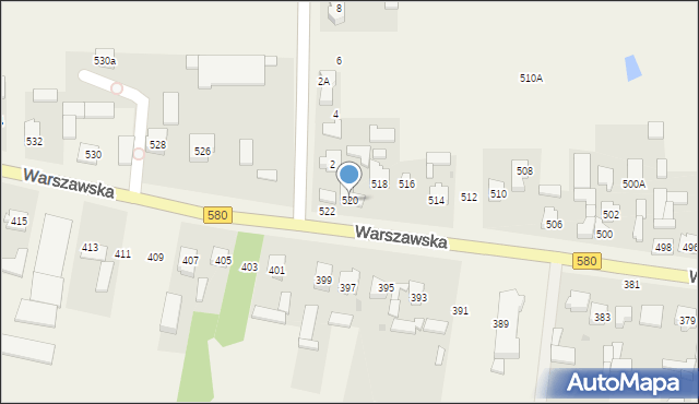 Koczargi Nowe, Warszawska, 520, mapa Koczargi Nowe