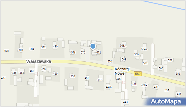 Koczargi Nowe, Warszawska, 574, mapa Koczargi Nowe
