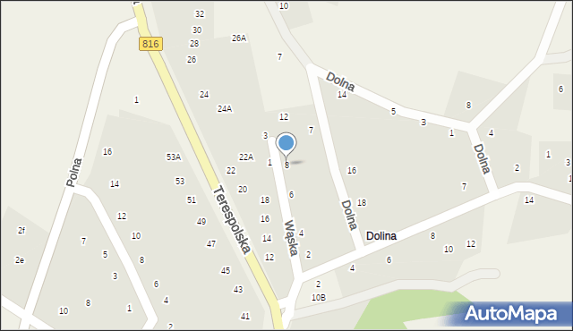 Kodeń, Wąska, 8, mapa Kodeń