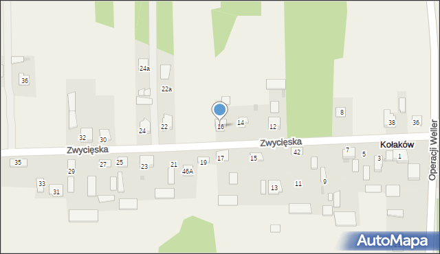 Kołaków, Walecznych, 16, mapa Kołaków