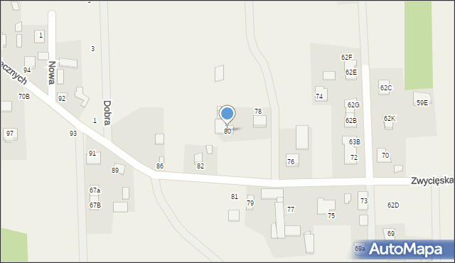 Kołaków, Walecznych, 80, mapa Kołaków