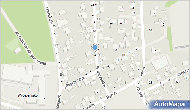 Koluszki, Warszawska, 4, mapa Koluszki