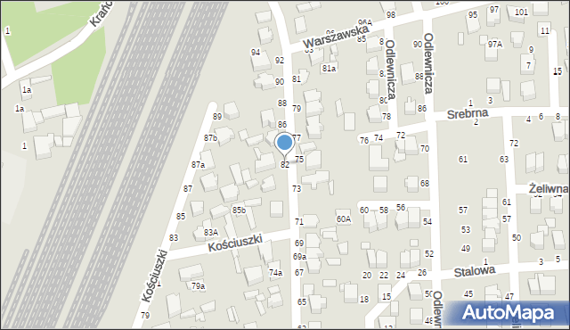 Koluszki, Warszawska, 82, mapa Koluszki