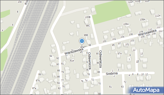 Koluszki, Warszawska, 96A, mapa Koluszki