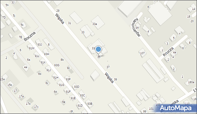 Komorniki, Wąska, 35, mapa Komorniki