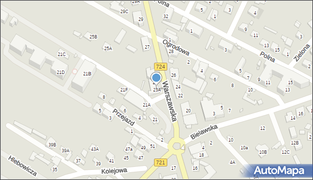 Konstancin-Jeziorna, Warszawska, 23A, mapa Konstancin-Jeziorna
