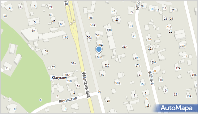 Konstancin-Jeziorna, Warszawska, 52A, mapa Konstancin-Jeziorna
