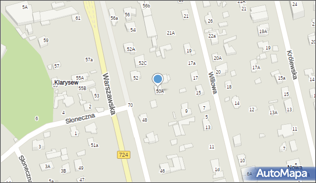 Konstancin-Jeziorna, Warszawska, 52B, mapa Konstancin-Jeziorna