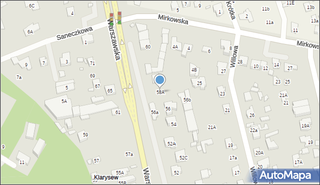 Konstancin-Jeziorna, Warszawska, 58A, mapa Konstancin-Jeziorna