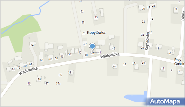 Kopytówka, Wadowicka, 46, mapa Kopytówka