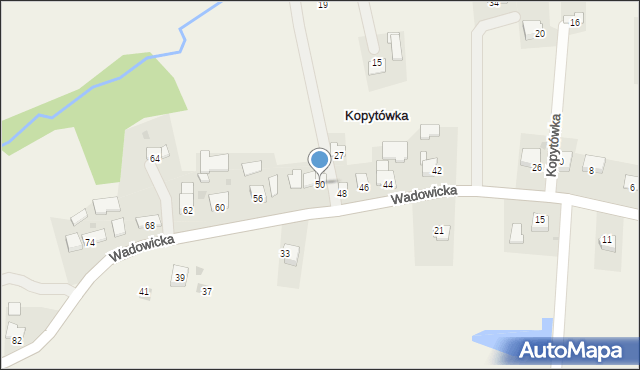 Kopytówka, Wadowicka, 50, mapa Kopytówka