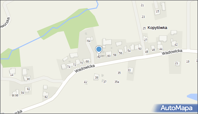 Kopytówka, Wadowicka, 62, mapa Kopytówka