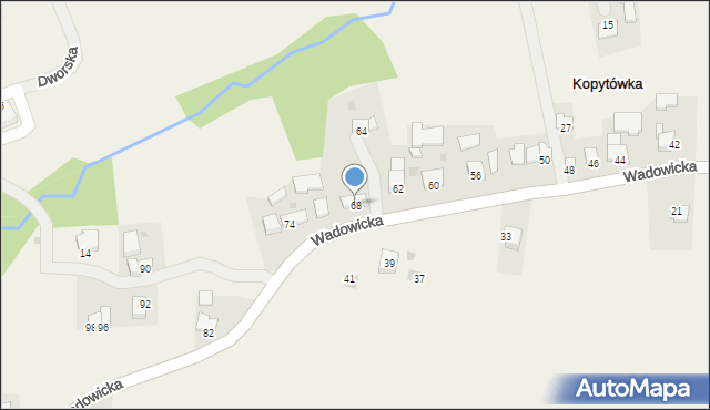 Kopytówka, Wadowicka, 68, mapa Kopytówka