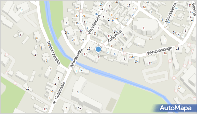 Kościan, Wały Żegockiego, 1, mapa Kościan