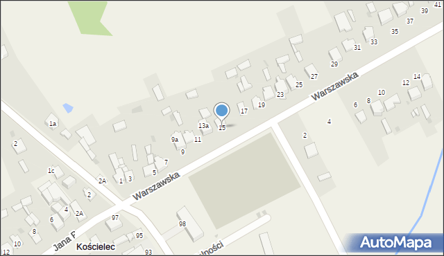 Kościelec, Warszawska, 15, mapa Kościelec