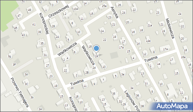 Kościerzyna, Wańkowicza Melchiora, 14, mapa Kościerzyna