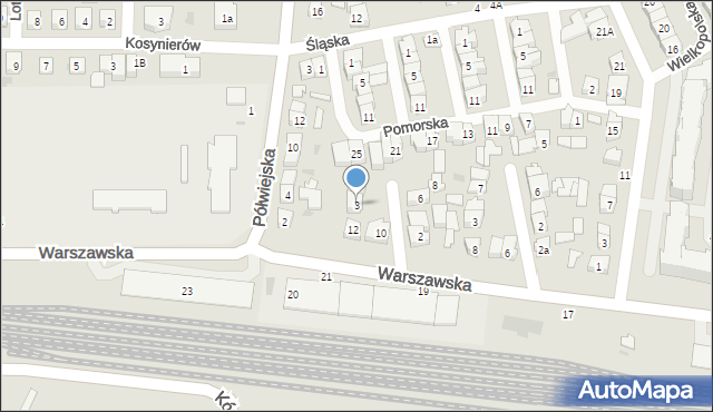 Kostrzyn, Warmińska, 3, mapa Kostrzyn