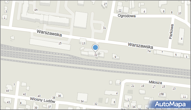 Kostrzyn, Warszawska, 11, mapa Kostrzyn