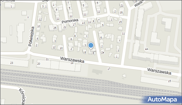 Kostrzyn, Warszawska, 6a, mapa Kostrzyn