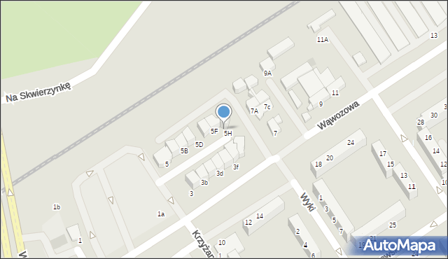 Koszalin, Wąwozowa, 5G, mapa Koszalina