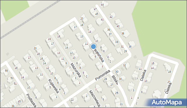 Koszalin, Warmińska, 7, mapa Koszalina