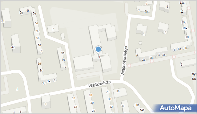 Koszalin, Wańkowicza Melchiora, 11, mapa Koszalina