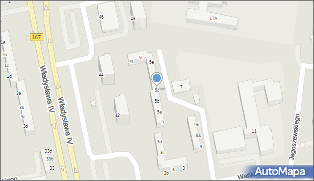 Koszalin, Wańkowicza Melchiora, 5c, mapa Koszalina