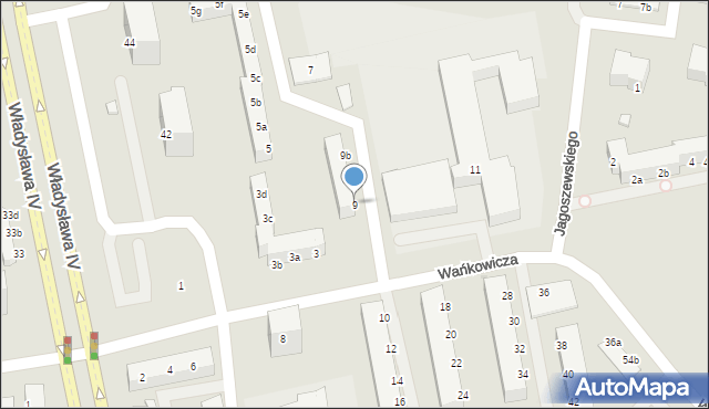 Koszalin, Wańkowicza Melchiora, 9, mapa Koszalina