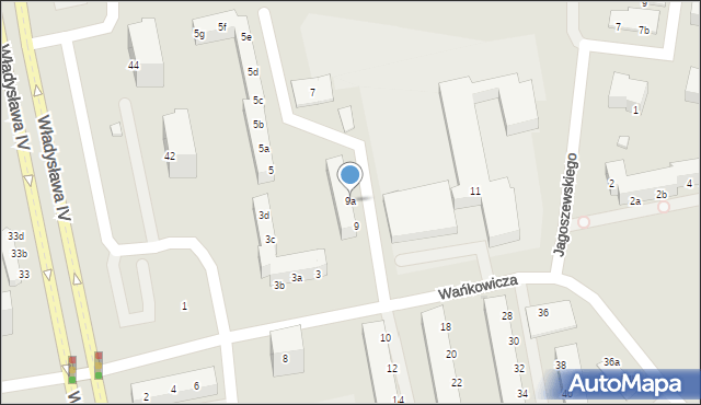 Koszalin, Wańkowicza Melchiora, 9a, mapa Koszalina