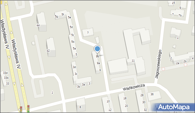 Koszalin, Wańkowicza Melchiora, 9b, mapa Koszalina