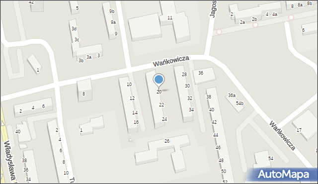 Koszalin, Wańkowicza Melchiora, 20, mapa Koszalina