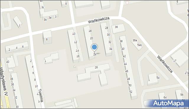 Koszalin, Wańkowicza Melchiora, 24, mapa Koszalina
