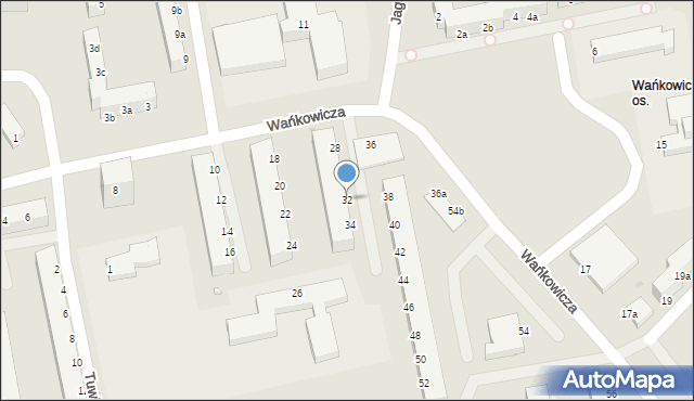 Koszalin, Wańkowicza Melchiora, 32, mapa Koszalina