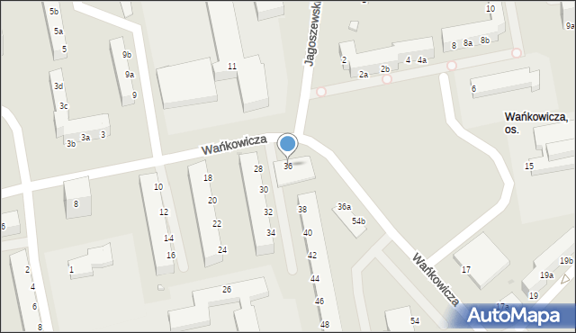 Koszalin, Wańkowicza Melchiora, 36, mapa Koszalina