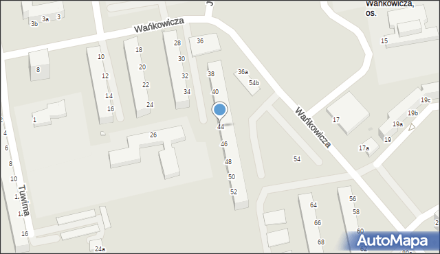 Koszalin, Wańkowicza Melchiora, 44, mapa Koszalina