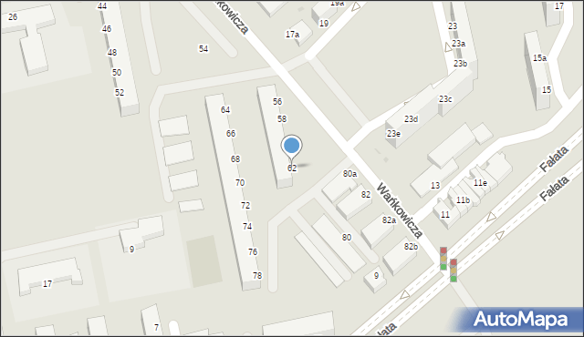 Koszalin, Wańkowicza Melchiora, 62, mapa Koszalina