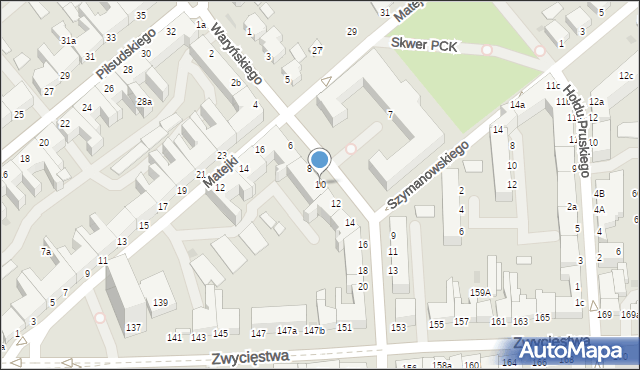 Koszalin, Waryńskiego Ludwika, 10, mapa Koszalina