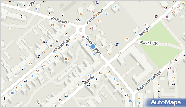 Koszalin, Waryńskiego Ludwika, 2b, mapa Koszalina