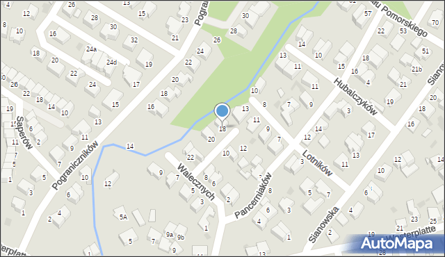 Koszalin, Walecznych, 18, mapa Koszalina