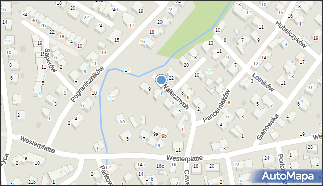 Koszalin, Walecznych, 7, mapa Koszalina