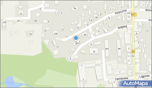 Koszęcin, Wąska, 8, mapa Koszęcin