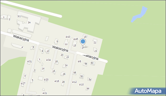 Koszelówka, Wakacyjna, 17, mapa Koszelówka