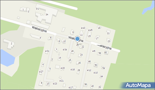 Koszelówka, Wakacyjna, 20, mapa Koszelówka