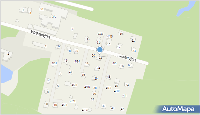 Koszelówka, Wakacyjna, 22, mapa Koszelówka