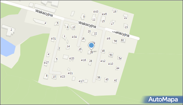 Koszelówka, Wakacyjna, 26, mapa Koszelówka