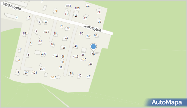 Koszelówka, Wakacyjna, 54, mapa Koszelówka