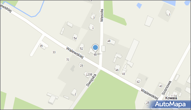 Kowala-Stępocina, Walewskiej Marii, 50, mapa Kowala-Stępocina