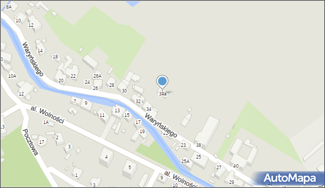 Kowary, Waryńskiego Ludwika, 34a, mapa Kowary